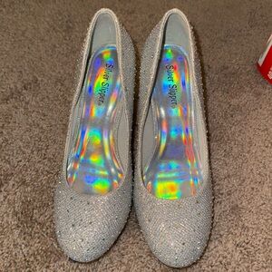 Silver Slipper High Heels
